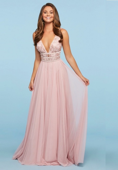 vestido de festa longo com saia de tule