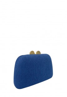 blue suede clutch bolsa