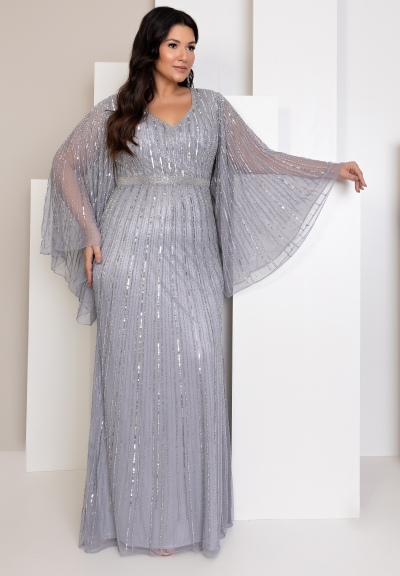 Vestido prata plus size 2025