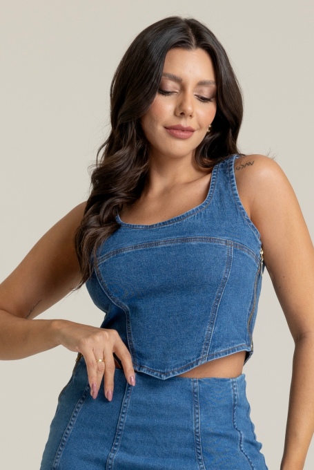 Blusa Feminina Bralette com Detalhes em Recortes byUnna Estilo Moderno e Sensual