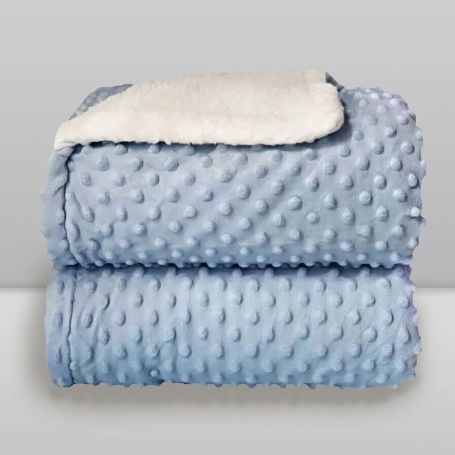 Cobertor Donna Laço Bebê Plush com Sherpa Dots Bolinhas