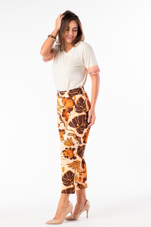 Calça capri estampada online
