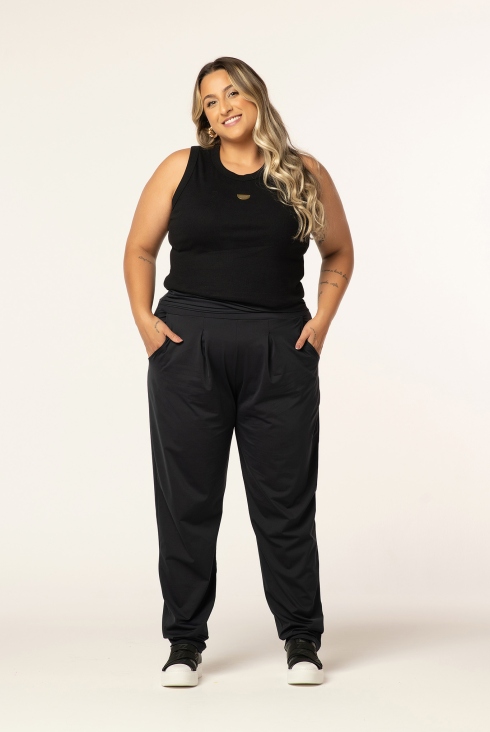 Calça saruel sales feminina plus size