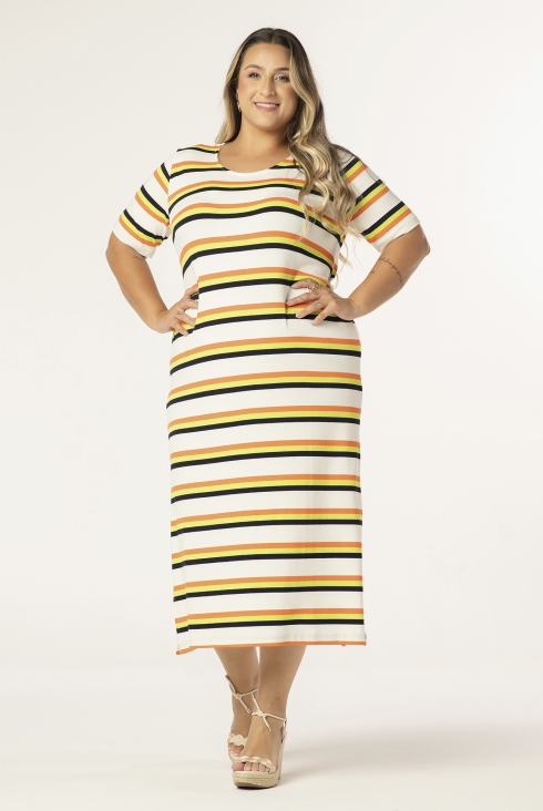 Vestido basico listrado hot sale