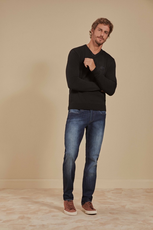 tricot basico gola v