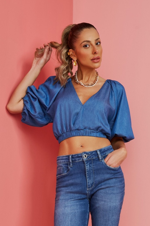 BLUSA FEM LA ROSSI CROPPED JEANS