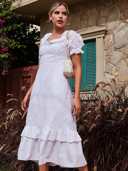 Vestido deals branco voal