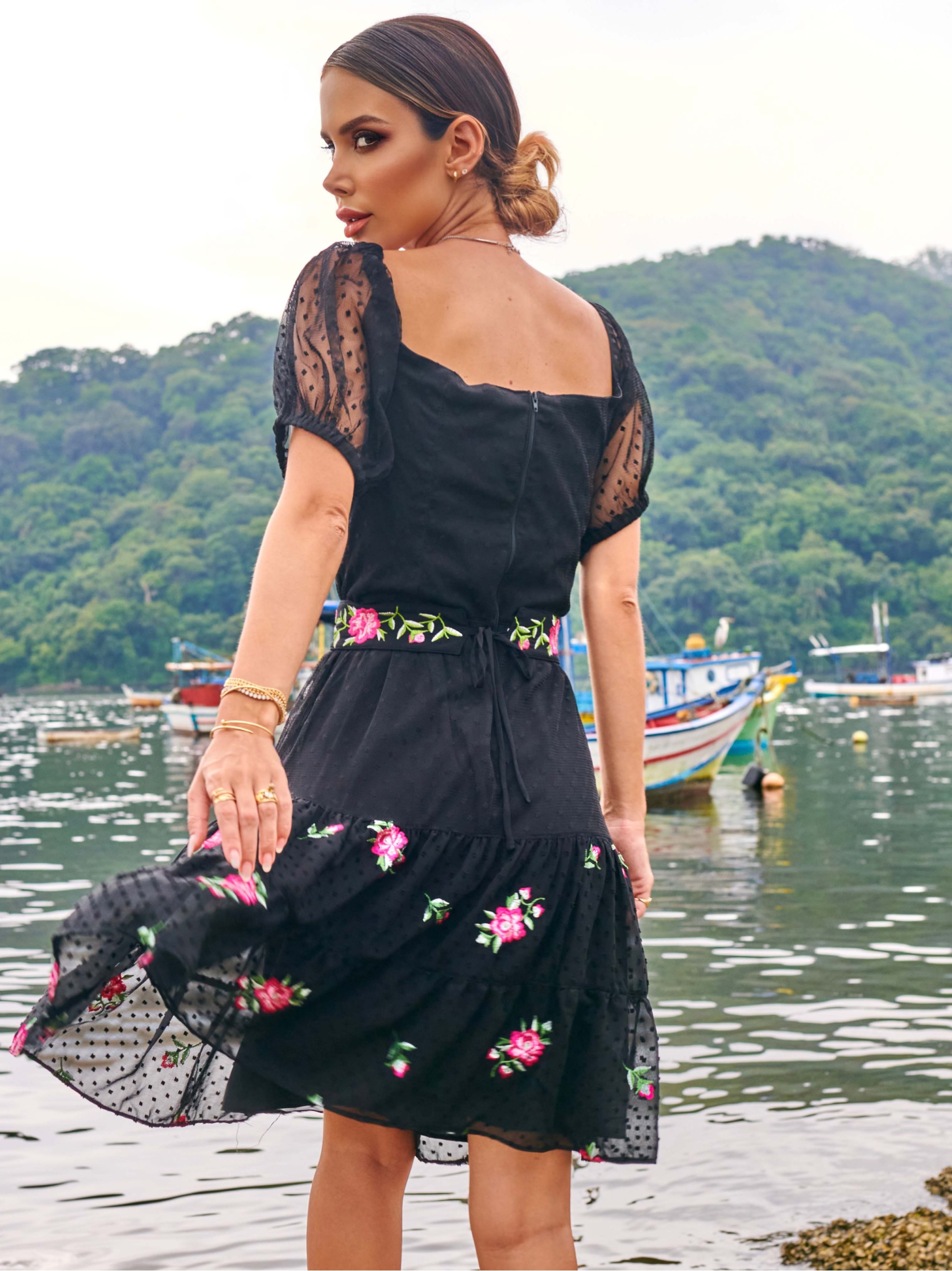 Lojas chifon vestidos top